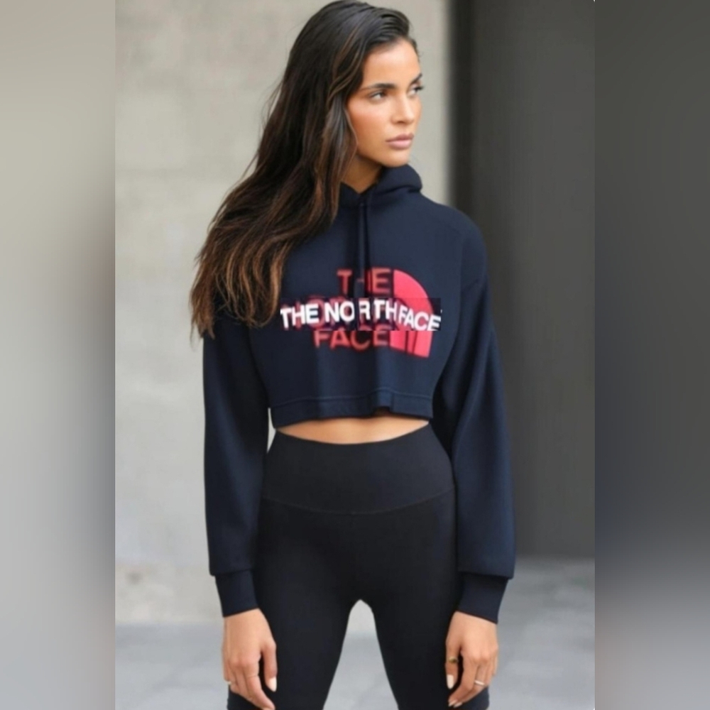 The North Face Black Cropped Hooded Sweatshirt